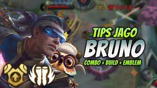 CARA MAIN BRUNO META 9 MENIT END ! BUILD & EMBLEM BRUNO TERSAKIT 2023 ! | BRUNO GOLD LANE GAMEPLAY