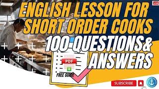 100 Simple and Basic Questions for Cooks to Learn English