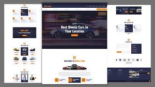 Complete Responsive Car Rental Website Template Design -HTML -CSS - JS -100% Free -Free Website Code