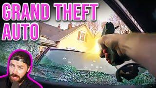 Car Thief Rams Cop And Gets VENTILATED!