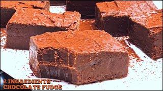 Chocolate fudge recipe only 2 ingredient ‼️