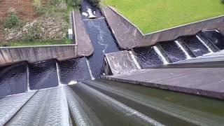 Having a look over the top of Meldon dam