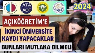 Açıköğretim (Aöf) Sınavsız İkinci Üniversite Kayıt Şartları. Bu Şartlara Mutlaka Dikkat Edin!