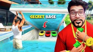 GTA V : Franklin Found Luxury Secret Base Under His Swimming Pool || Professor Of Pc Gaming