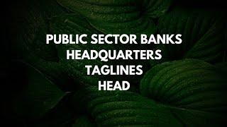 public sector banks headquarters, taglines,head@EduTerminology