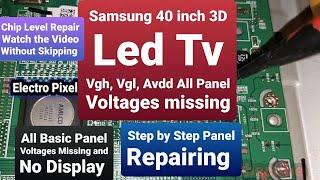 Led Tv Vgh,Vgl,Avdd Voltage Missing in Samsung 40 inch Tv|No Display Panel repair|Avdd Short Removal