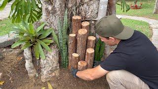 TREE TRUNK GARDEN: Decorate your Backyard with Beautiful Ideas!