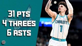 LaMelo Ball 31 pts 4 threes 6 asts vs Wizards 24/25 season