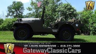 1952 Willys M38A1 Military Jeep Stock #7710 Gateway Classic Cars St. Louis Showroom