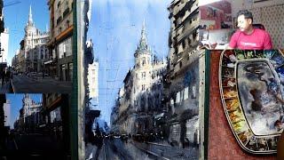 Live Demo Watercolor Cityscape Painting/Lights and Shadows/Achintya Hazra