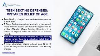 Teen Sexting Defenses in New York /NYC and New York Teen Sexting Lawyer Andrew M. Stengel