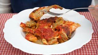 PENNE WITH ARTICHOKE PARMIGIANA - Apulian recipe for artichoke parmigiana with pasta! 