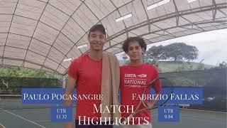 Fabrizio Fallas 9.84 vs Paulo Pocasangre 11.32 Practice Set - College Tennis Recruitment Video