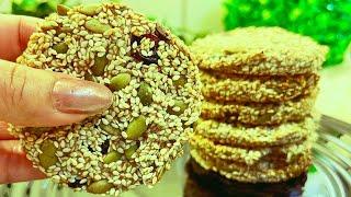 Gluten Free Only 3 Ingredients - Sesame Seeds & Pumpkin Seeds Cookie Recipe | Weight Loss Recipe