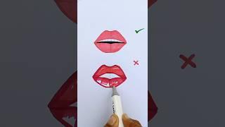 Lips  creative art  How to draw lips with creative step #drawing #art #shorts