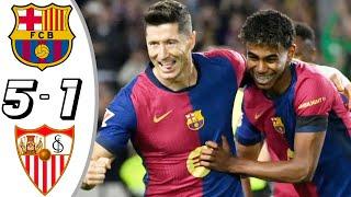 Barcelona vs Sevilla 5-1 - All Goals & Highlights - 2024