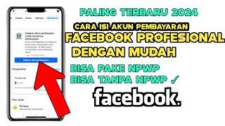 Cara mengisi akun pembayaran Facebook profesional