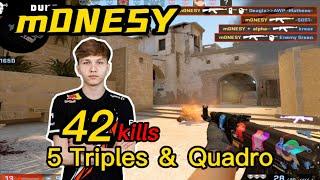 m0NESY Faceit Mirage POV - 42Kills! - 5 Triples ＆ Quadro - CSGO m0NESY POV!