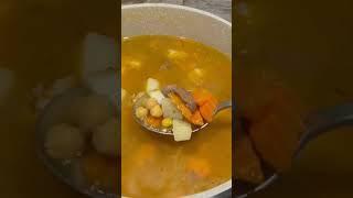 Soup with beef, chickpeas and veggies
