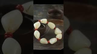 @籽·原石手串/新疆和田籽料原石手串 玉質細膩温潤  油性十足 千年磨礪，温潤有方。浮生若夢，虚幻而華美，規格：取1⃣️24.5/18/15重80.3
