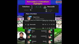 Newcastle 2-1 Tottenham Highlights Today  Newcastle Vs Tottenham Highlights Today 