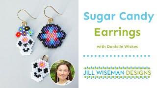 Free Project: Sugar Candy Earrings with Danielle Wickes (Brick stitch Halloween and Day of the Dead)