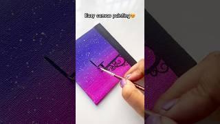 Easy acrylic painting #shorts #canvaspainting #canvasart #acrylicpainting #minicanvas #beginnerart