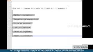 What are the Standard Business features of Salesforce? | Salesforce Beginner Interview Question