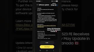 Galaxy S23 FE Receives Security May Update in Canada  | #samsung #oneui7 #adityasoneui