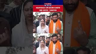 Lok Sabha Elections Phase 6: Haryana CM Nayab Singh Saini, His Wife Cast Vote #shorts