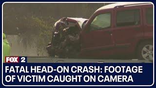 Fatal head-on crash on I-696: Footage of victim caught on camera