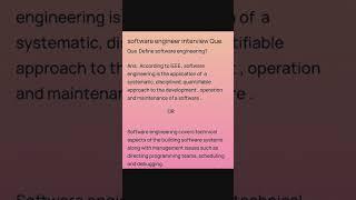 software engineering interview questions/technical gossip area #shorts#shortsvideo#subscribers