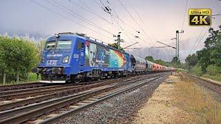 Rattling wheels on the rails - Listen to that fast train - rail - wheel sounds - Hungary trains [4K]