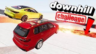 Cars VS Dangerous Downhill Track Challenge #5 - BeamNG Drive