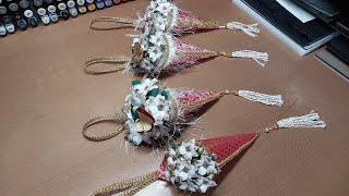 flower cone package topper christmas ornament, let's make it. Anna Griffin,  Heartfelt creations