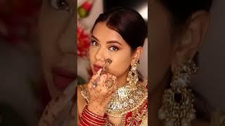 Bridal makeup in 15 mins  Rate from 1-10?️ #bridalmakeup #bridalmakeuplook #shaadimakeup #shorts