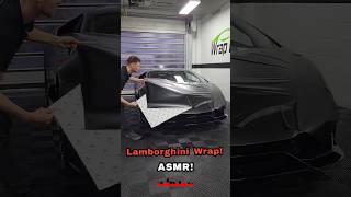 Wrapping this Lamborghini Huracan Evo in Satin Black  #asmr #asmrsounds #lamborghini #wrap