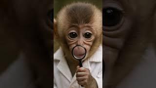 Baby Monkey Predicts the Future with a Magnifying Glass 