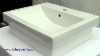 EAGO BA134 21 Inch White Porcelain Bathroom Sink - Rectangular with overflow