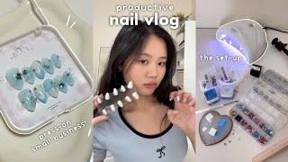 NAIL VLOG🫧: day in the life of a press-on nail tech