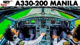 Piloting Airbus A330 into Manila | Cockpit View