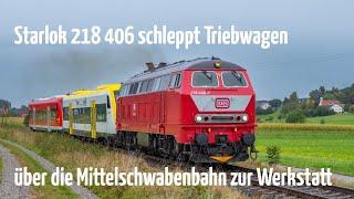 Starlok 218 406 holt defekte Triebwagen – darunter ein Bwegt-Gelber! | Kammeltalbahn-Abenteuer