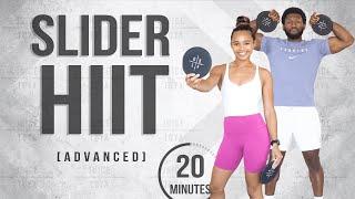 20 Minute Full Body Slider HIIT Workout (Advanced/No Repeat)