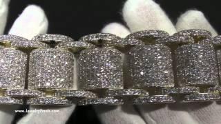 Jumbo Gold High End Simulated Diamond Bossman Bling Bracelet - Hip Hop Jewelry - JewelryFresh