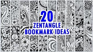 20 Zentangle | Doodle | Tangle Bookmark Ideas For Beginners