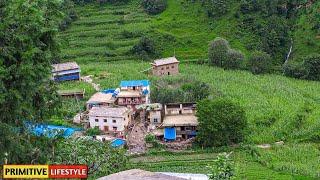 Poor But Very Happy Lifestyle  of Nepali Mountain Village || Naturally Beauty || Primitive Lifestyle