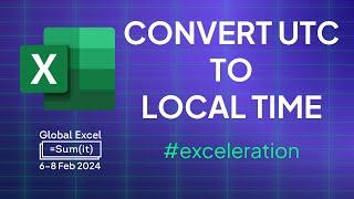 Convert UTC to local time in Excel