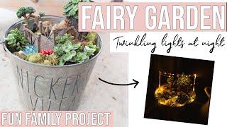 HOW TO CREATE A MAGICAL FAIRY GARDEN with Mini Solar Lights (with Personalized Container)