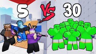 5 PROS VS 30 NOOBS IN RIVALS ROBLOX! (INSANE)