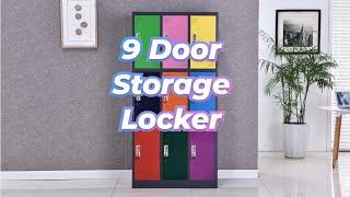 FurniTopper 9 door metal storage locker for office employees